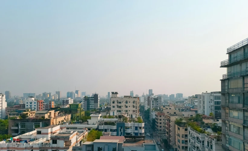 a view of a street and buildings in a foreign country