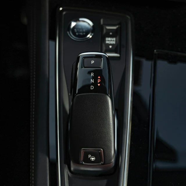 a car dash with the center console panel down