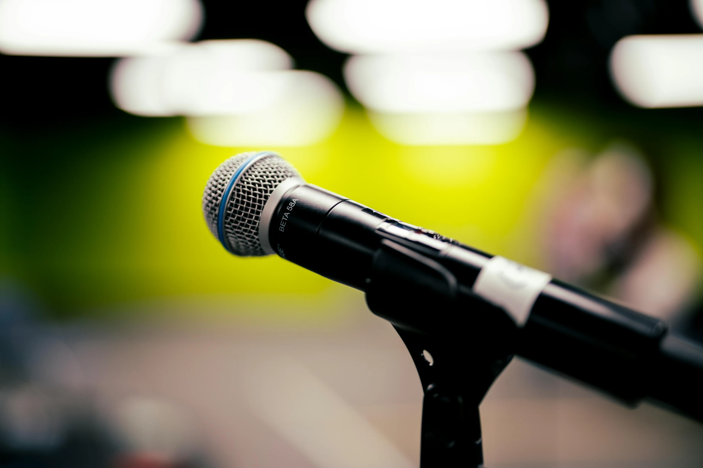 a close up view of a microphone