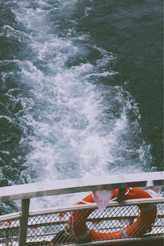 the view from the boat looking down on water