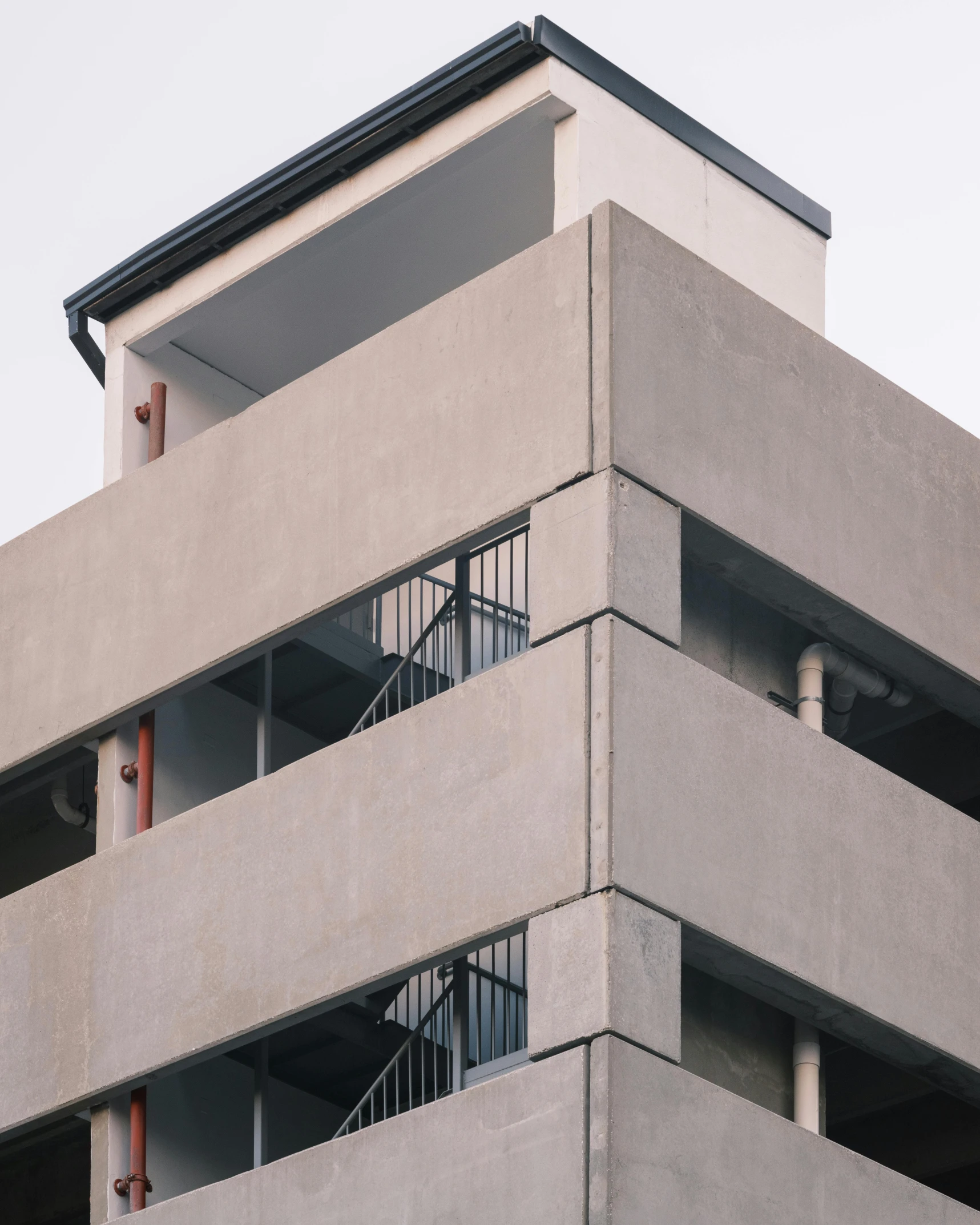 a close up of a building with several balconies