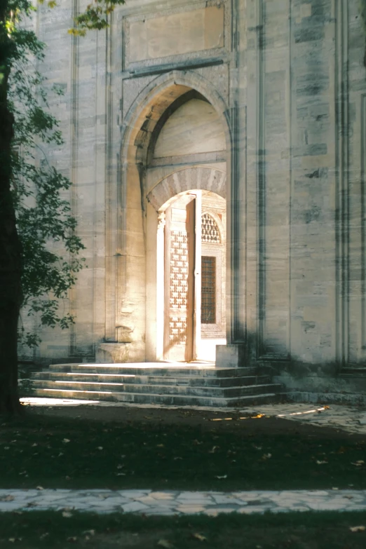 a view into the door of a building