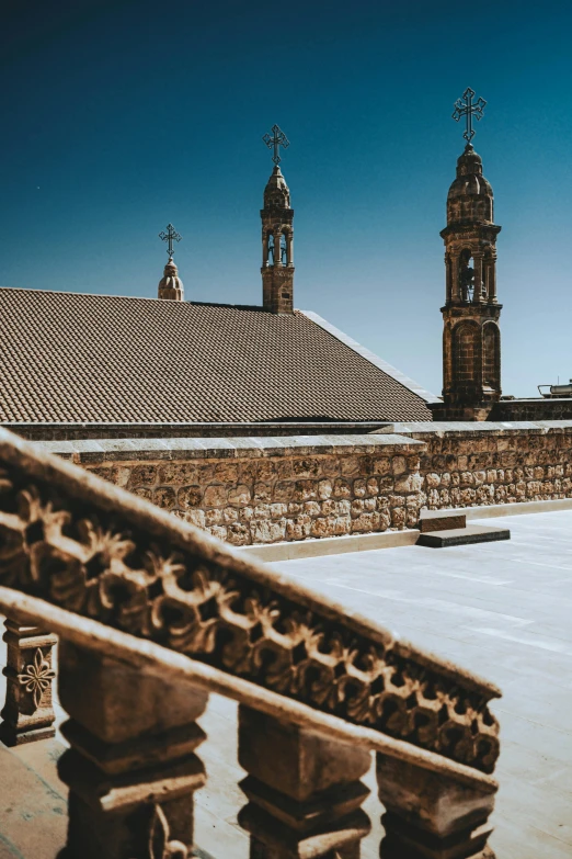 a po of a building with some tall towers on top