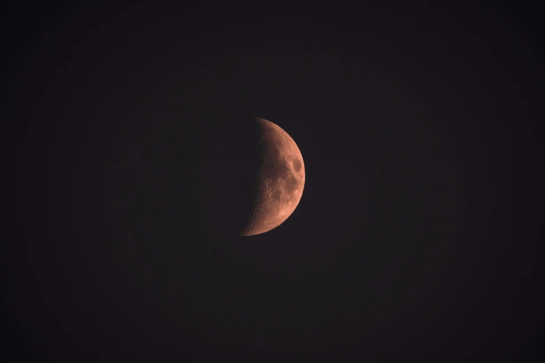 the moon in a darkened sky during an eclipse