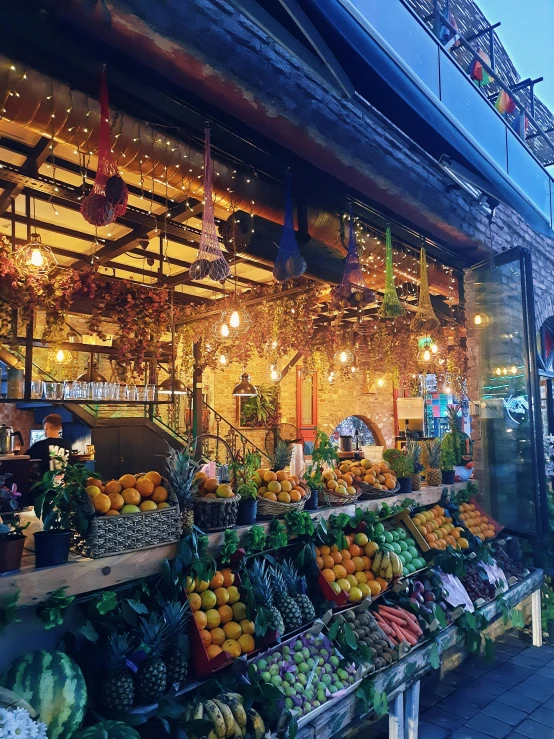 a display of various fresh fruits and vegetables