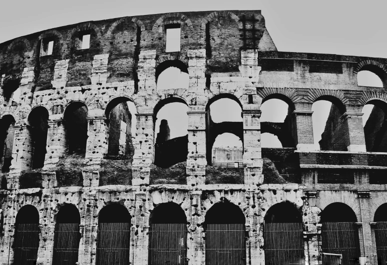 the old roman colossion is shown with arched windows