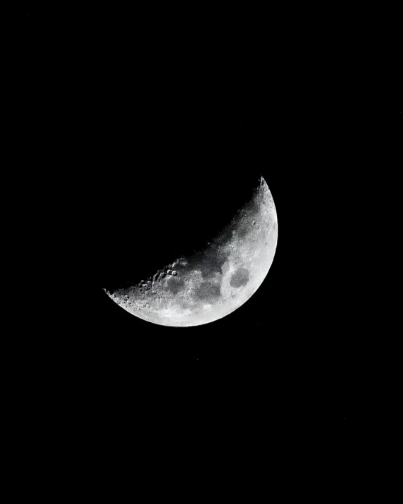 the moon in the sky with dark skies