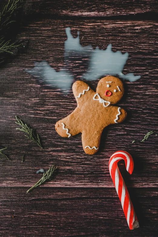 a homemade cookie ginger being sliced up on a table