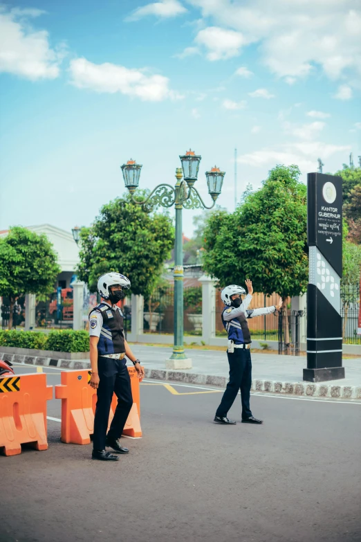 two cops in the middle of the road