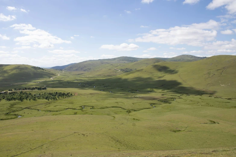 an area that is very green and very hilly