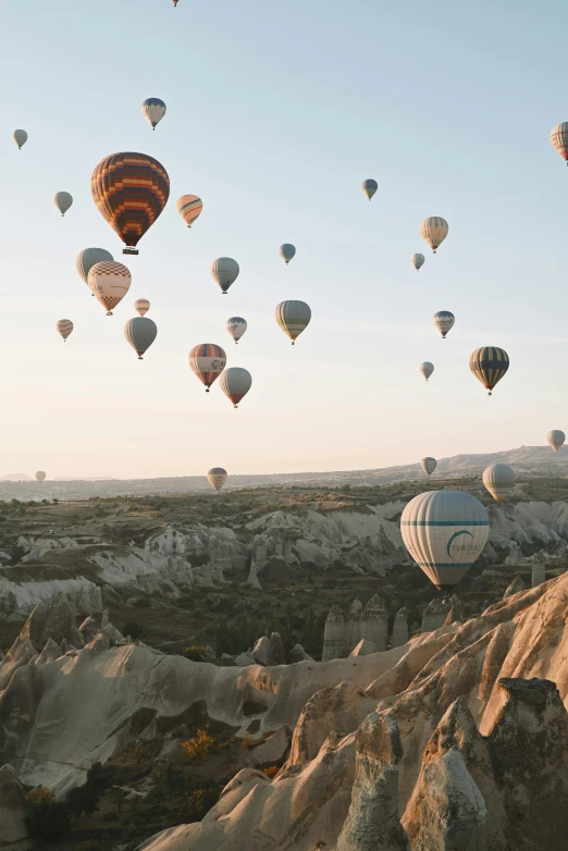 large assortment of  air balloons in the sky