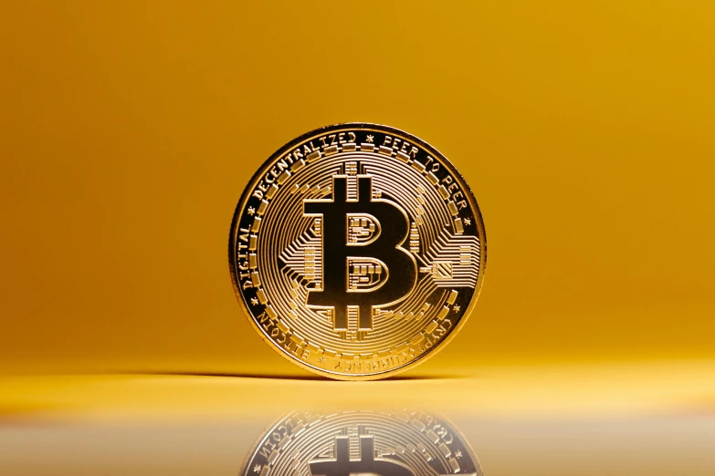 the bitcoin has reflected on top of the table