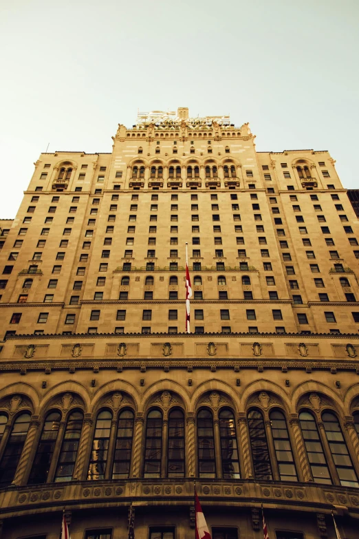 a view of the top of an older building