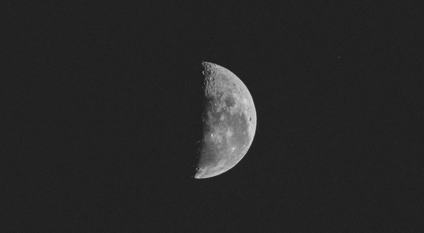 the crescent of a crescent in black and white