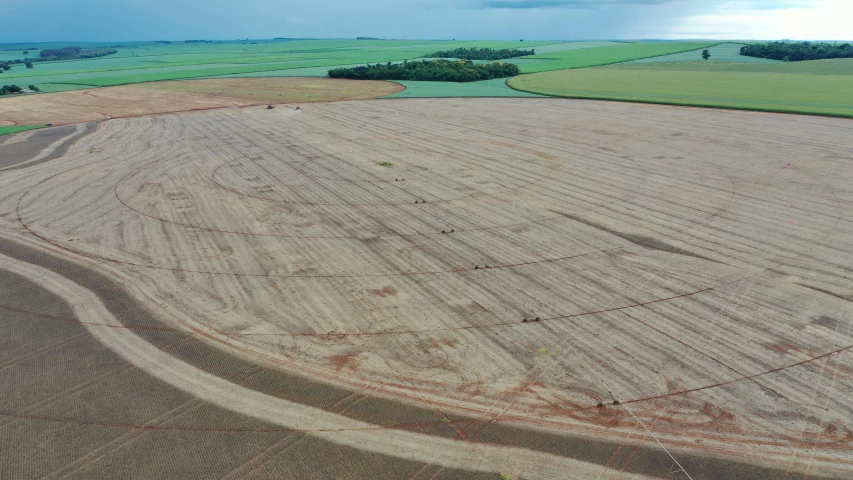 a field is empty in the middle of the daytime