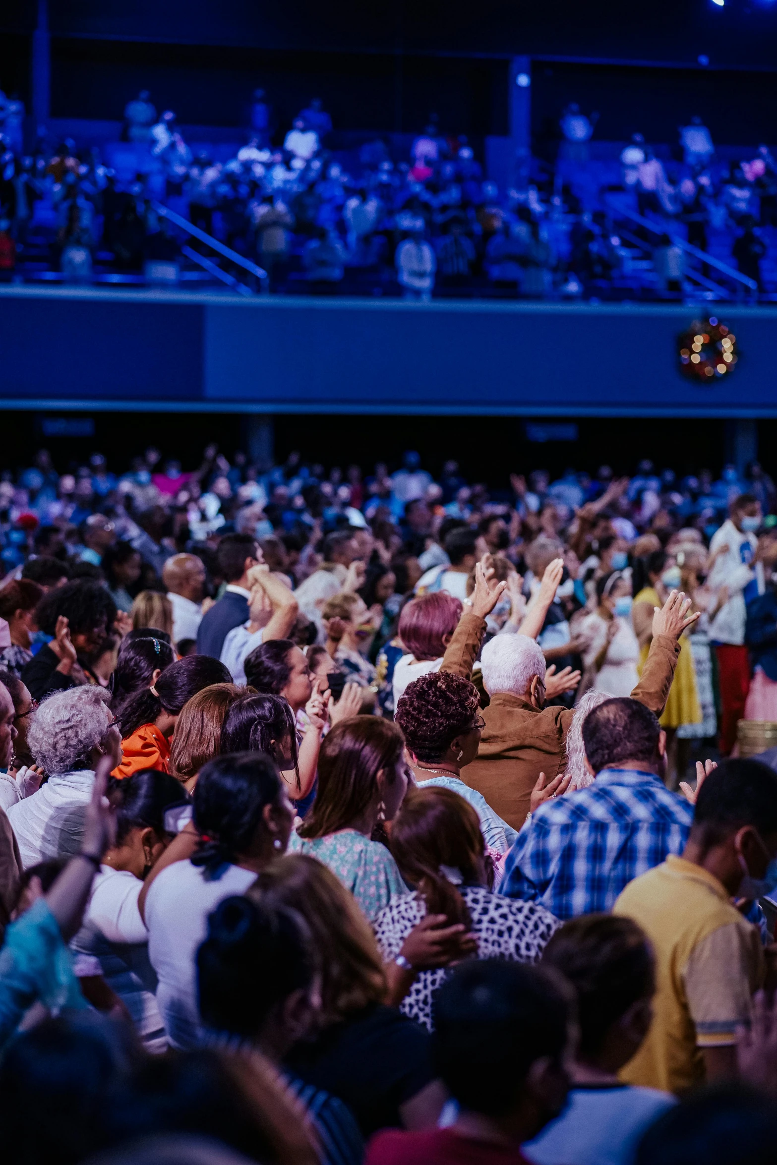 there is a large crowd at an event