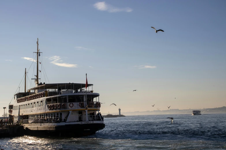 a large boat on a body of water