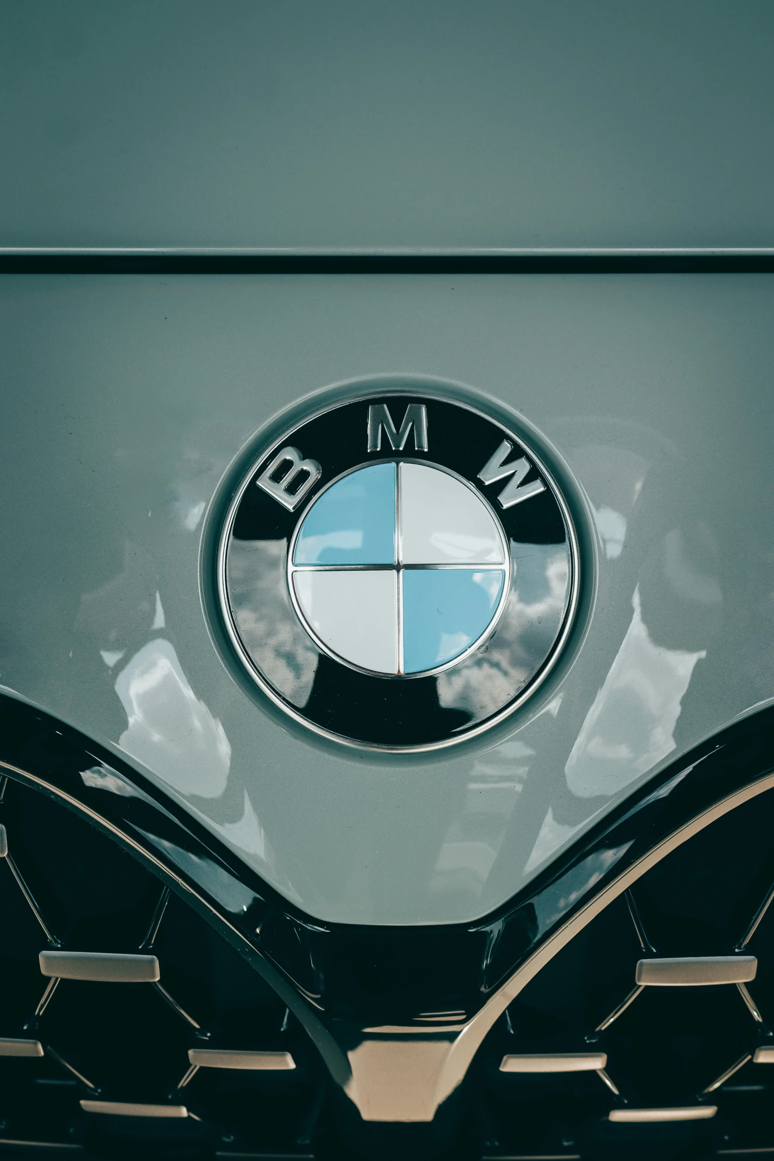 an emblem of a new car is seen