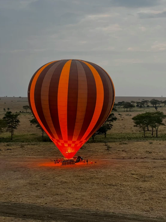 a  air balloon in the middle of nowhere