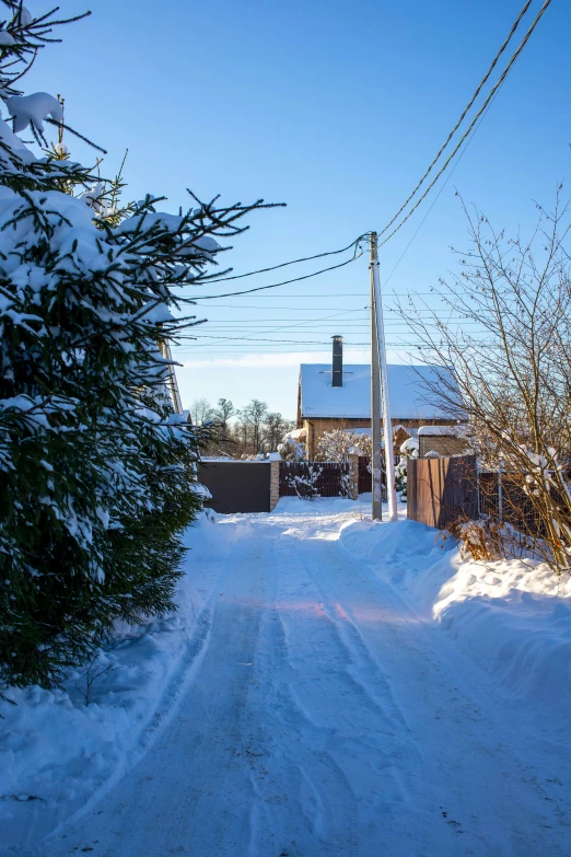 this is a picture of the street in winter