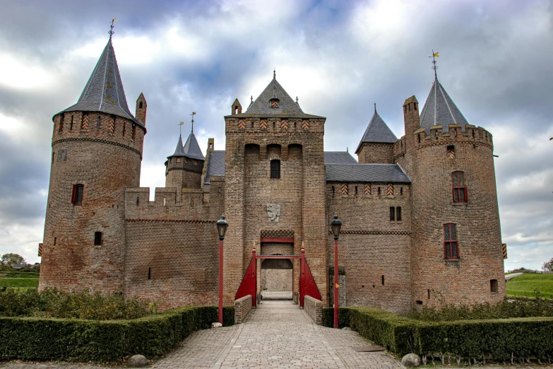 an old castle made of clay and bricks