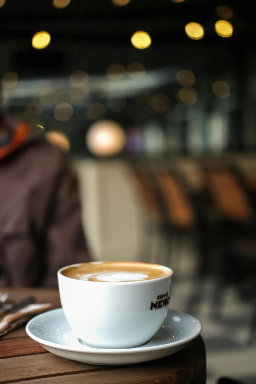 coffee latte on a saucer with a saucer