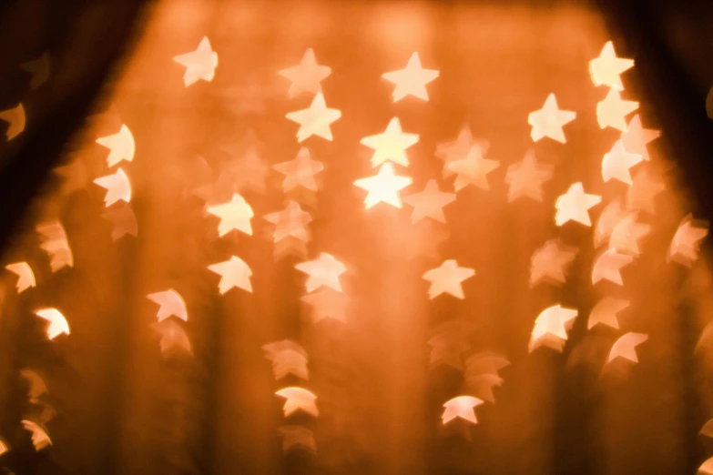 a curtain with white stars drawn across it