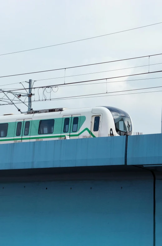 this is an image of a train going over a bridge