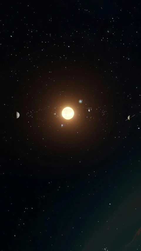a large object in the sky next to a small planets