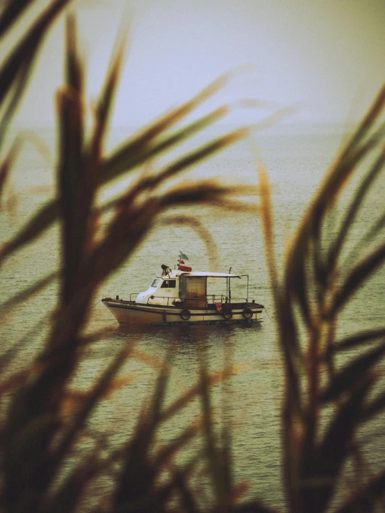 a boat on water with a person on the deck