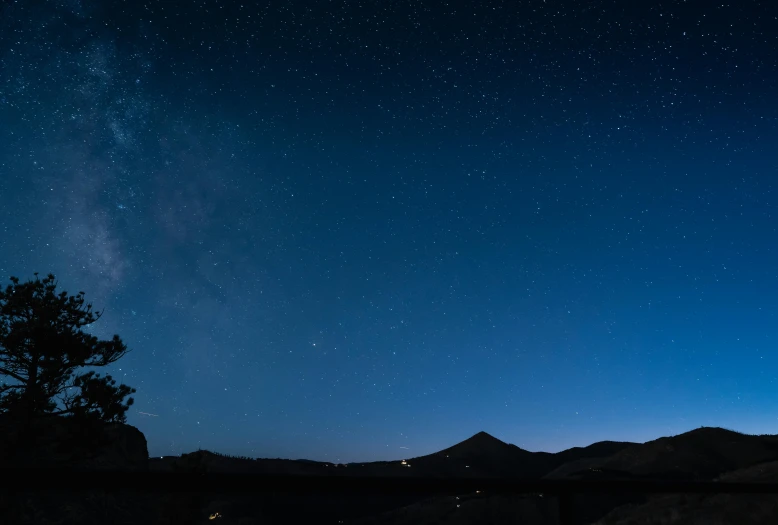 a very big dark blue sky full of stars