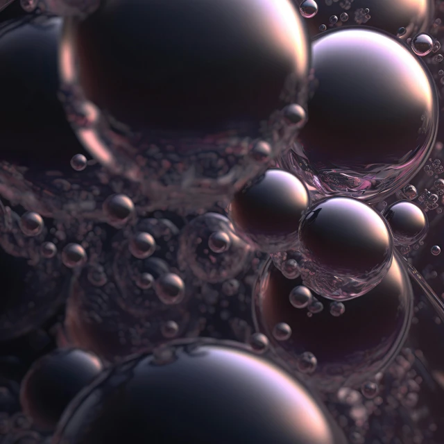 water droplets in deep dark purple colors next to each other