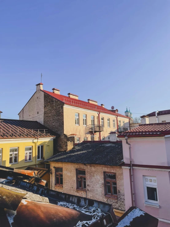 a city with several houses on the side