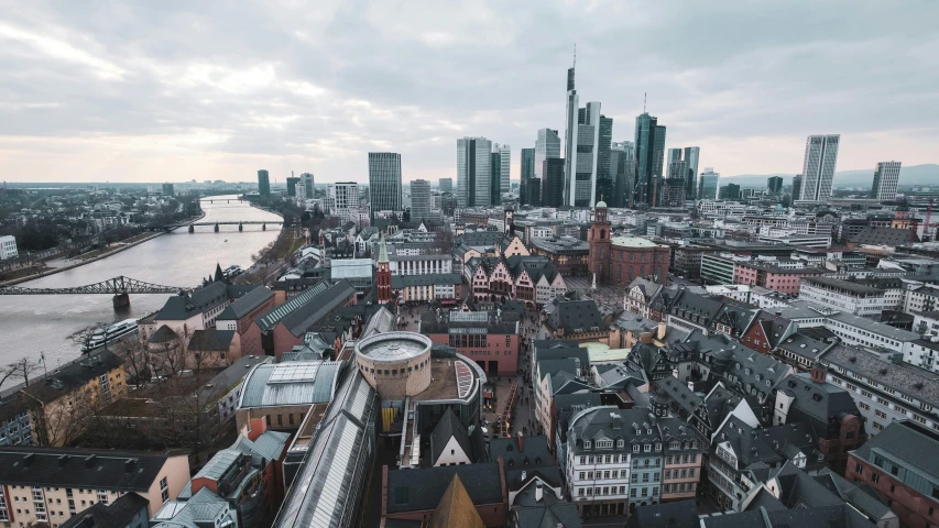 an aerial view of a large city in europe