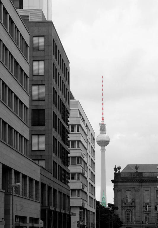 view of a very tall building in the distance