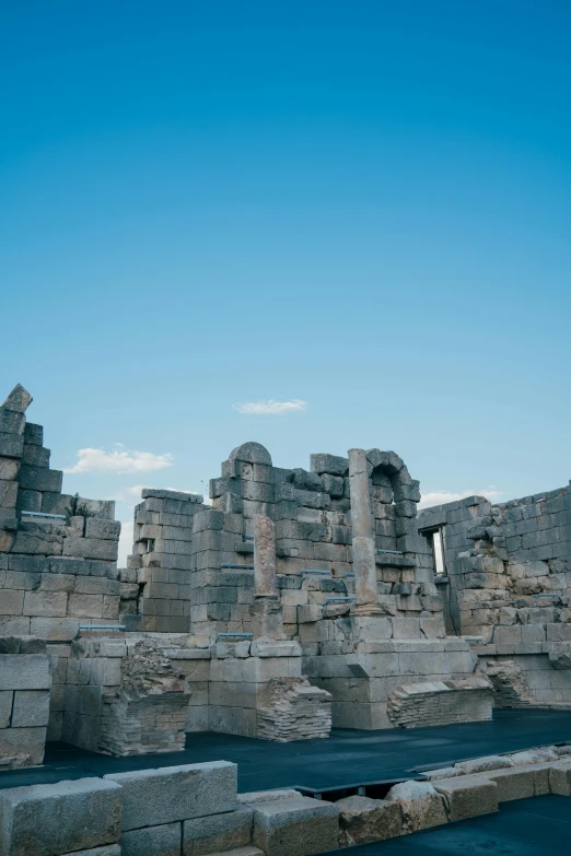 an abandoned ruins is in disrepair along the beach