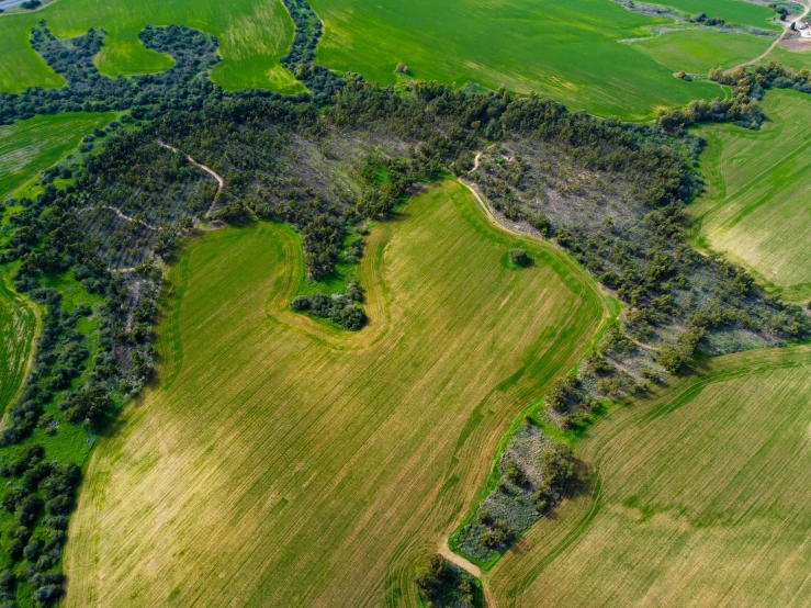 an aerial view of the countryside in the countryside