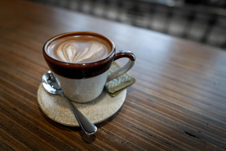 there is a cup of coffee on a table