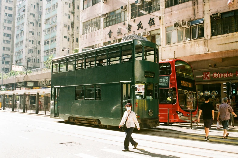 an image of people that are outside the bus