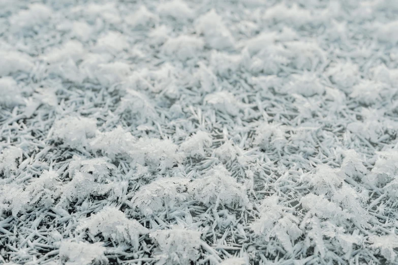 the pattern of ice flakes is captured close to the ground