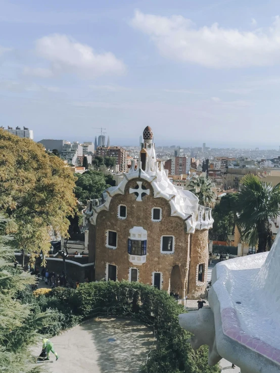 the roof is covered in clay and architecture has been painted white