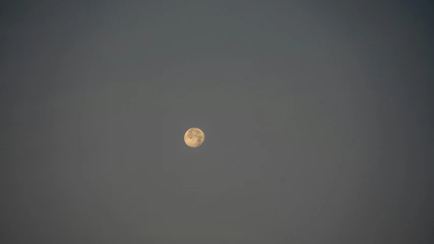 moon in the night sky with fog and trees below