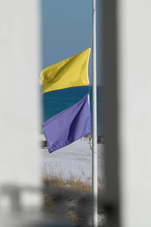 an image of a flag in the wind on a beach