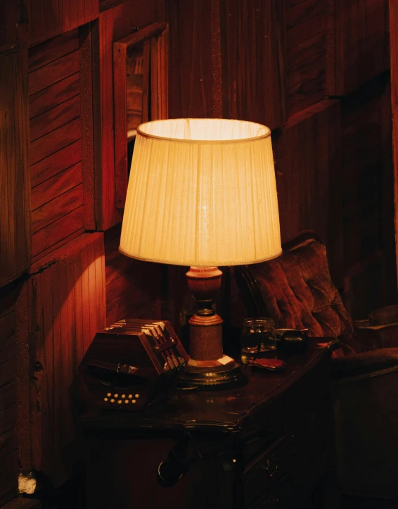 a lamp in the corner of a room