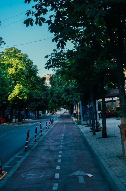 several traffic cones on the side of a street