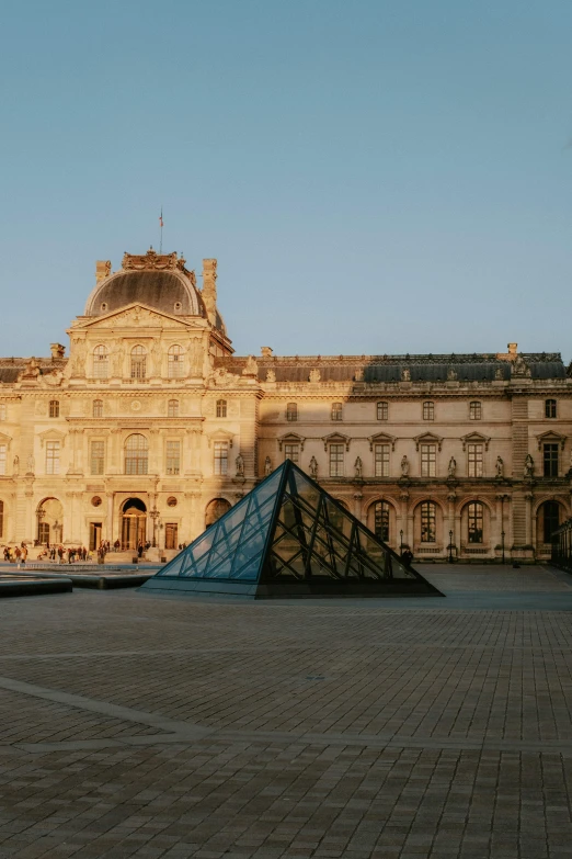 a building that has a triangle on top