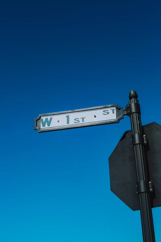 a street sign with a sky background