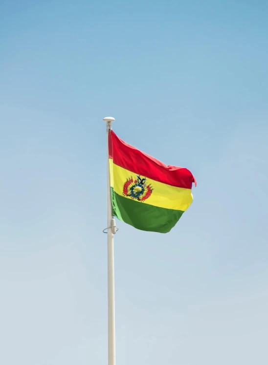 the flag of the peoples of central africa flying on a pole