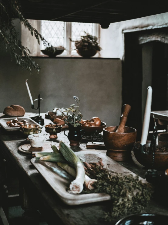 many different foods are on the counter top