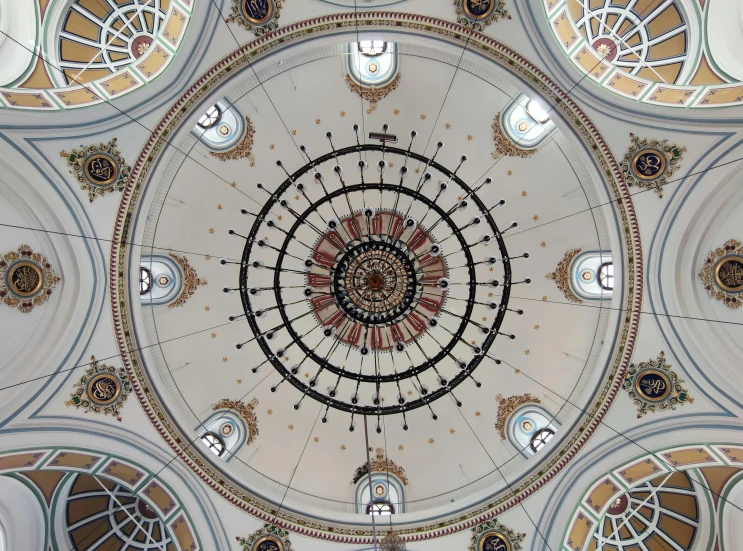 an intricate ceiling inside a church